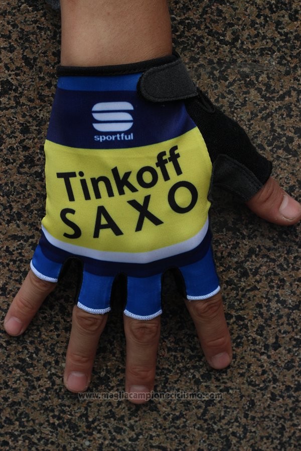 2014 Saxo Bank Tinkoff Guanti Corti Ciclismo